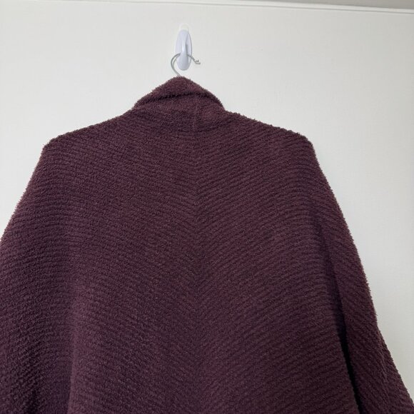 Barefoot Dreams Cozychic Chevron Ribbed Cardigan Size L/XL Deep Garnet New - Picture 5 of 10